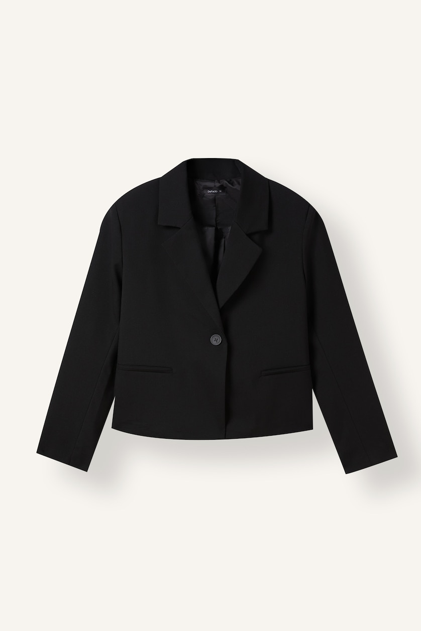 Kadın Siyah Relaxed Fit Blazer Ceket