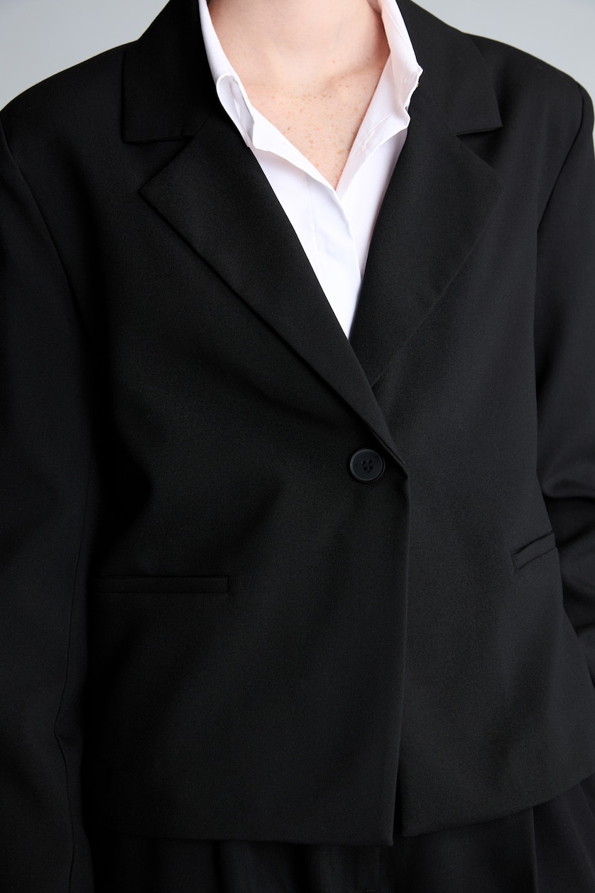 Women Black Relax Fit Blazer
