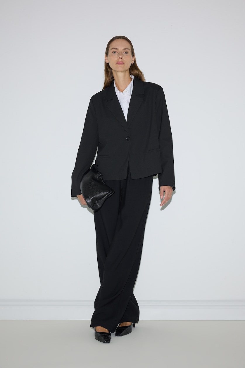 Kadın Siyah Relaxed Fit Blazer Ceket