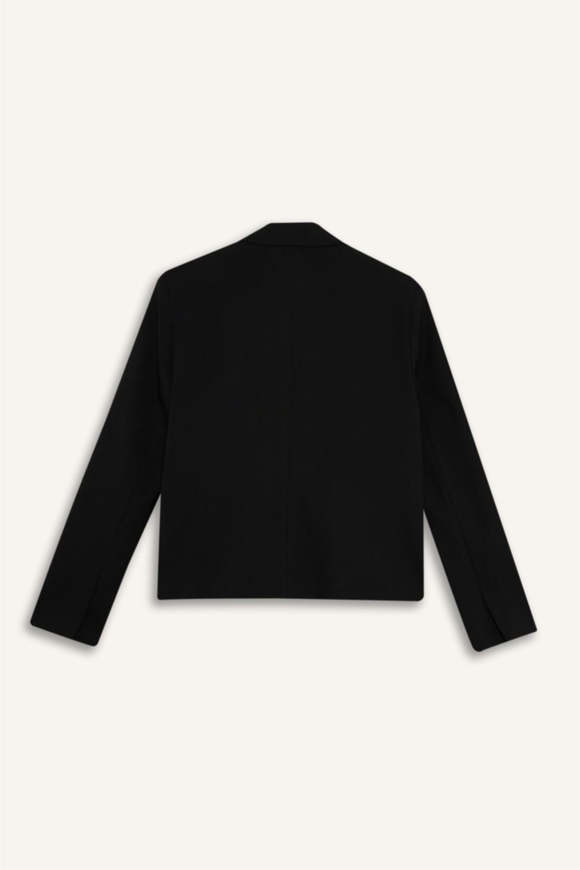 نساء أسود سترة بليزر قصة مريحة بياخة جاكيت