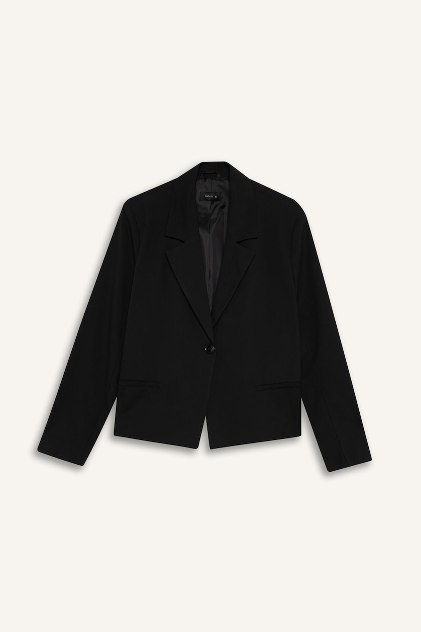 Kadın Siyah Relaxed Fit Blazer Ceket