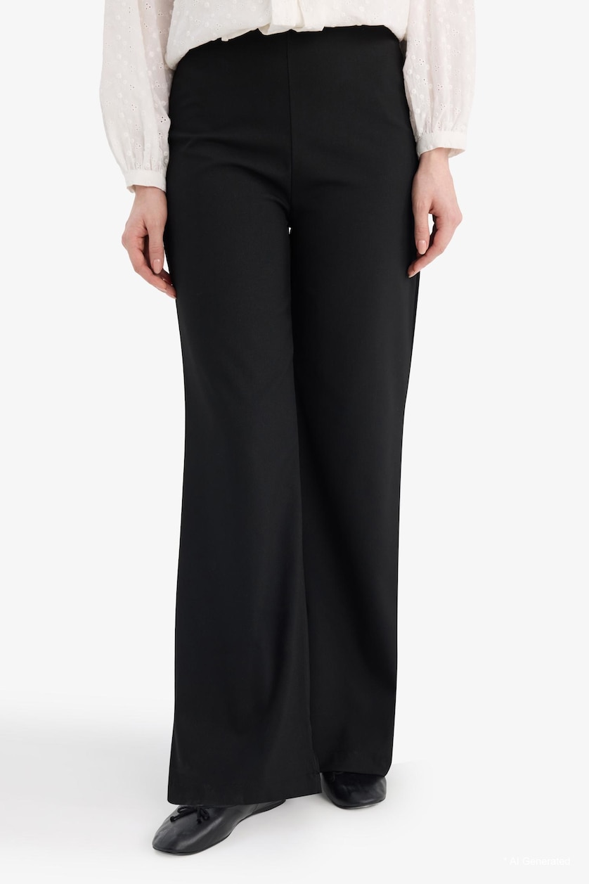 Kadın Siyah Regular Fit Pantolon