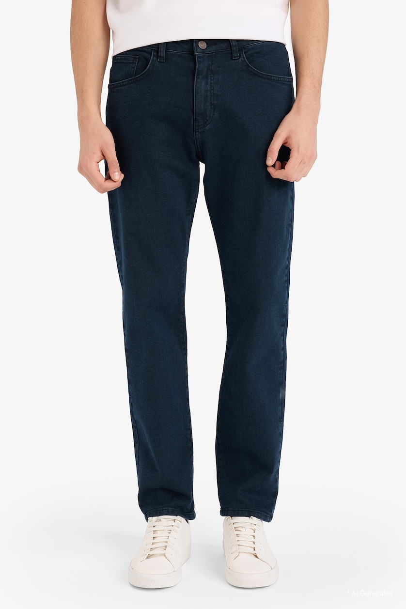 رجال أسود أزرق Tapered Fit Jeans