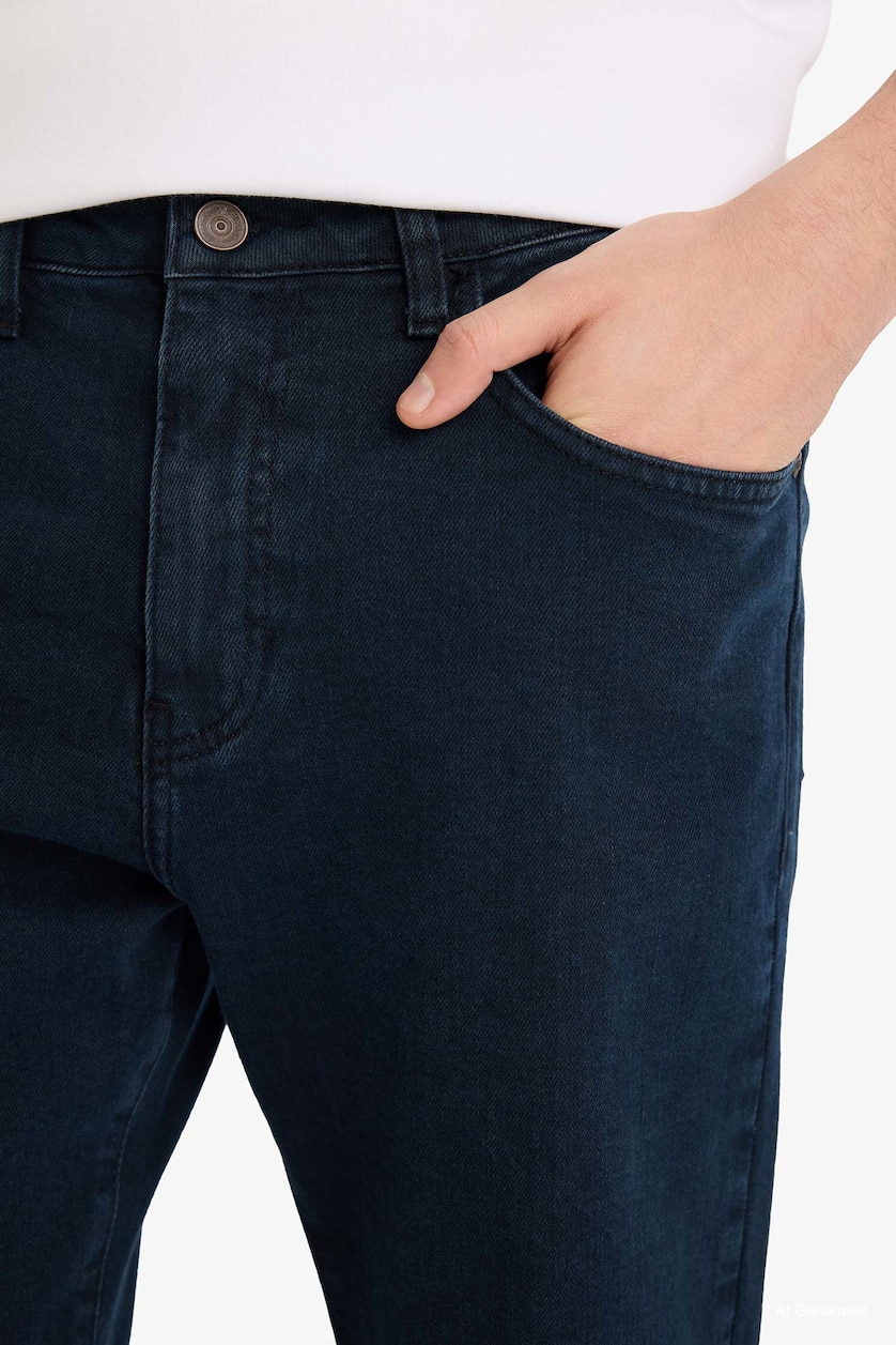 رجال أسود أزرق Tapered Fit Jeans
