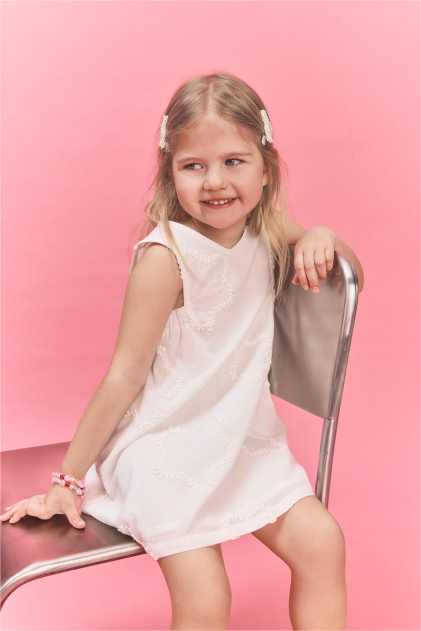 Baby Girls White Strappy Woven Dress