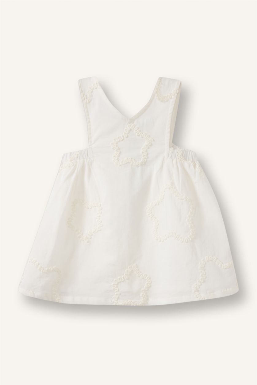 Baby Girls White Strappy Woven Dress