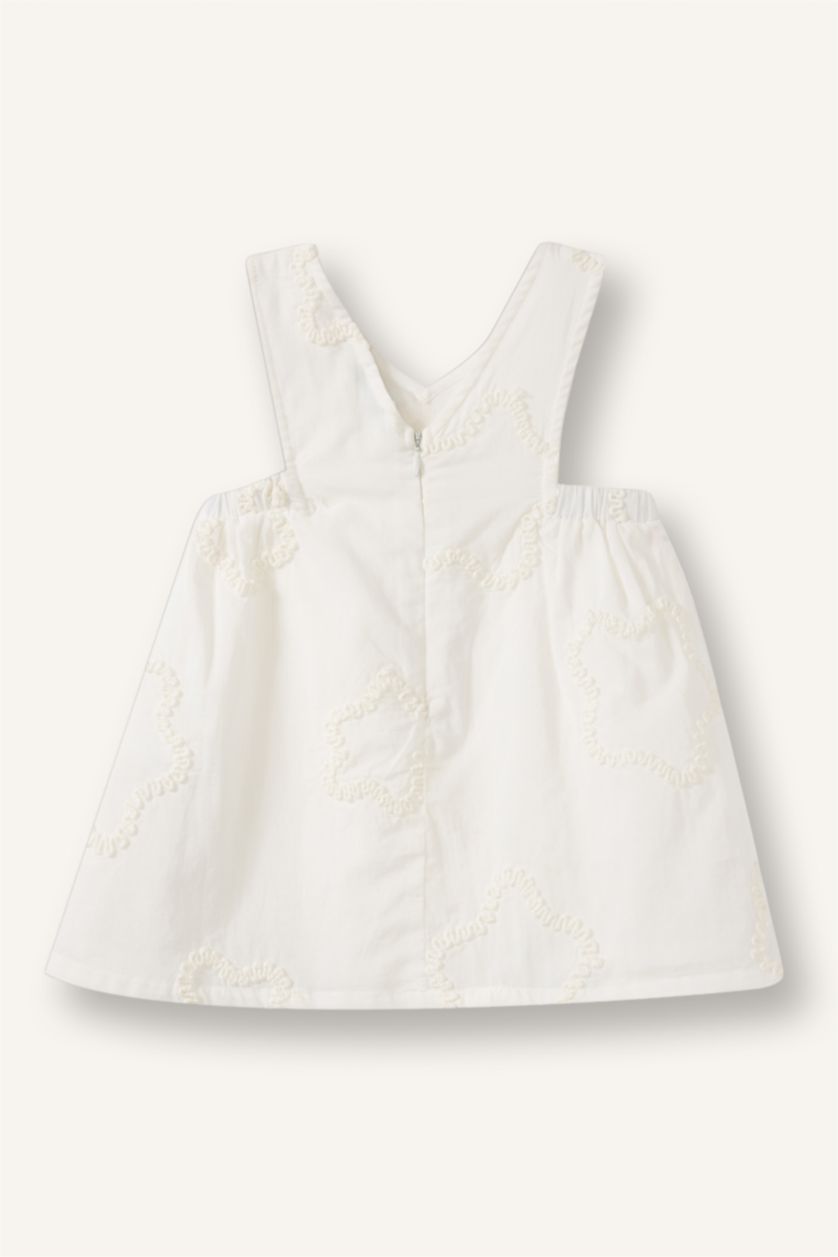 Baby Girls White Strappy Woven Dress