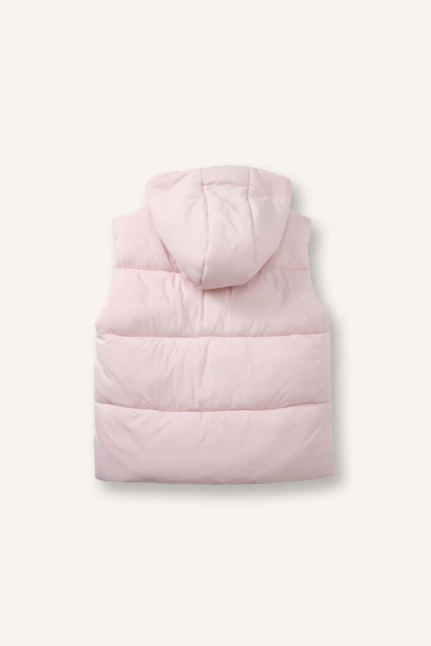 Kız Bebek Açık Pembe Kapüşonlu Şişme Yelek Kız Bebek