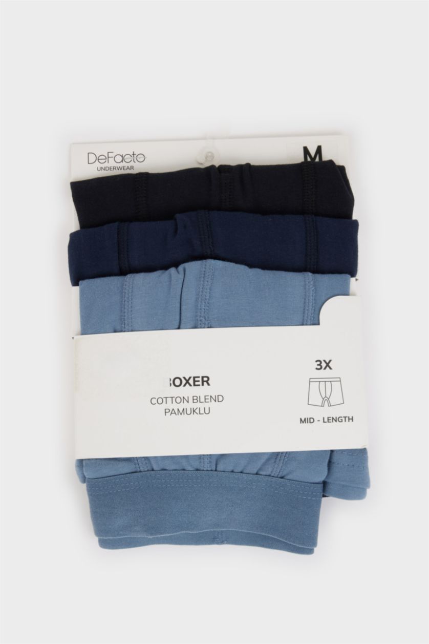 Erkek Lacivert Regular Fıt 3'lü Boxer