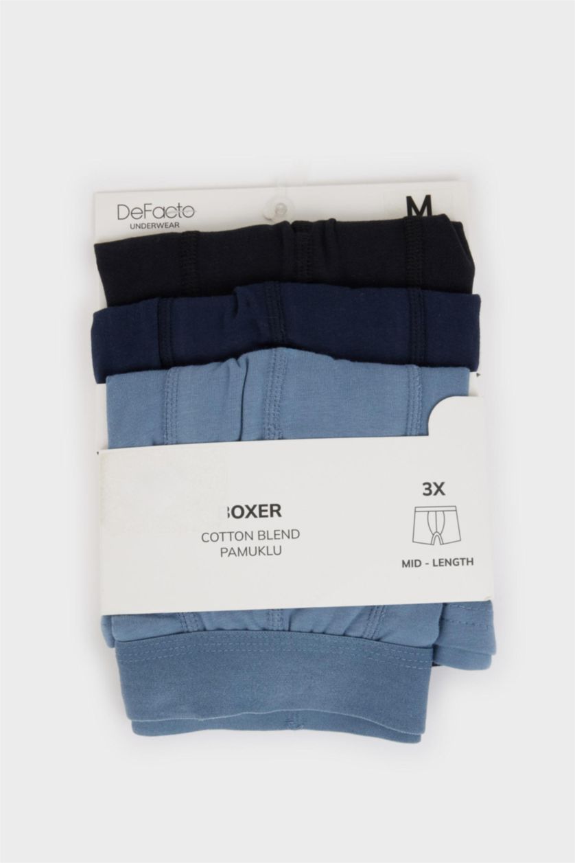 Мужчины Синий Боксеры Regular Fit набор из 3 шт
