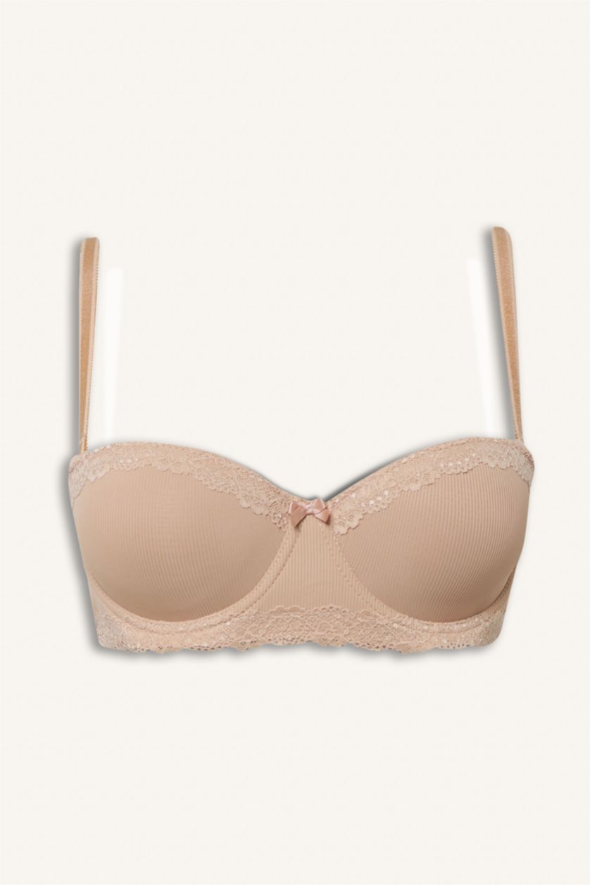 Woman Beige Fall in Love With Lace With Pad Bra