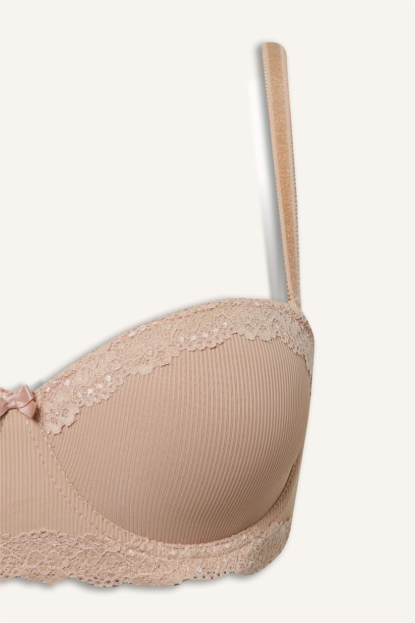 Woman Beige Fall in Love With Lace With Pad Bra