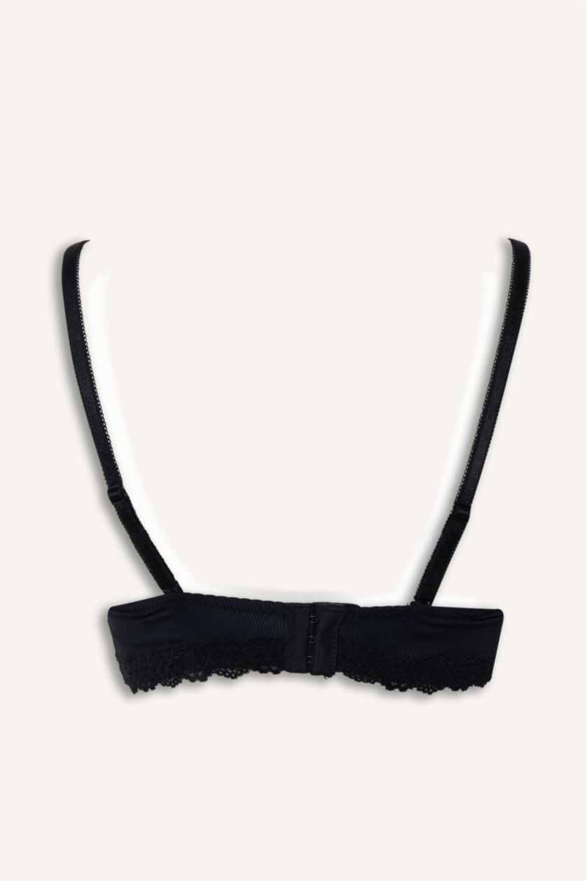 نساء أسود حمالة صدر برا بنص حشو دانتيل مبطن