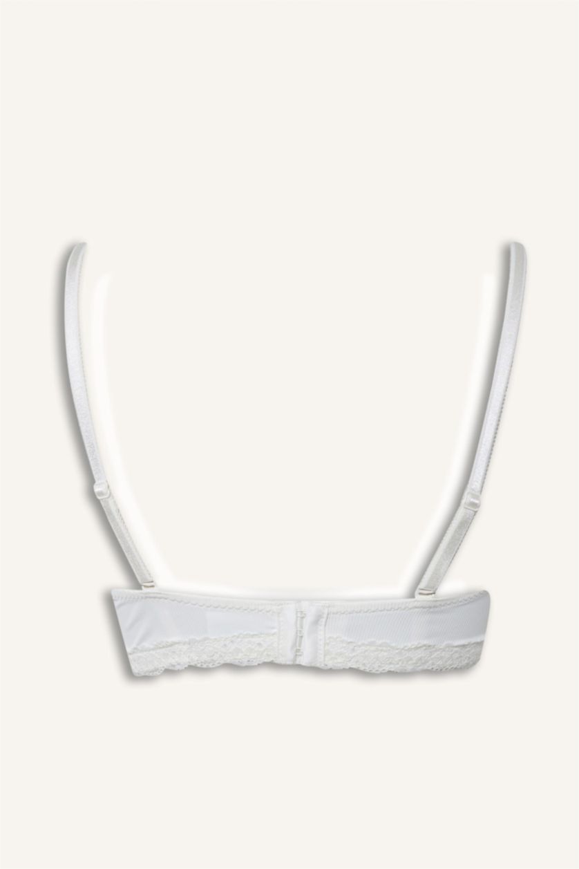 نساء بيج فاتح حمالة صدر بنص حشو بالدانتيل مبطن