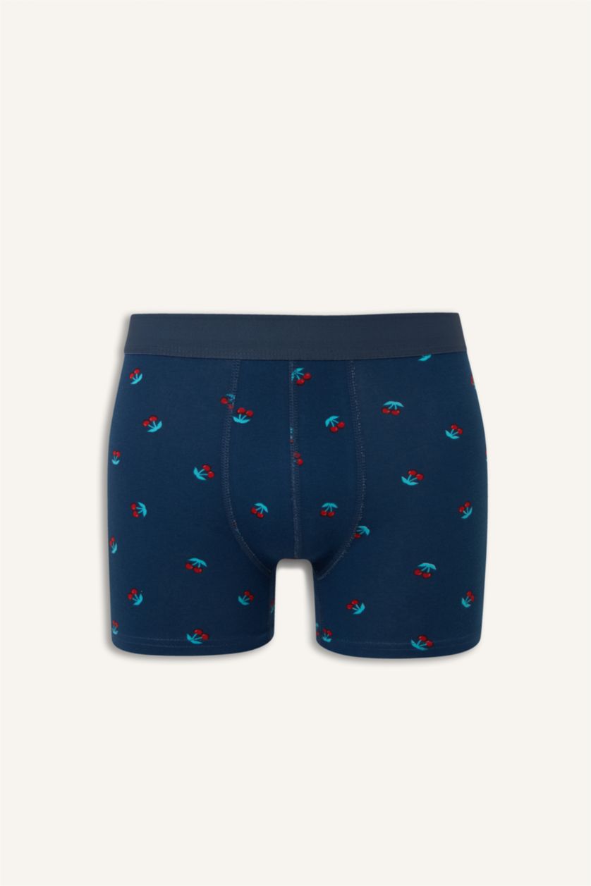 رجالي نيلي بوكسر قصة عادية بطبعة فاكهة - 3 قطع