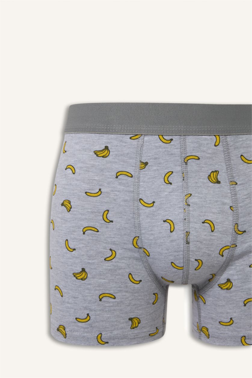 رجالي كحلي بوكسر قصة عادية بطبعة فاكهة - 3 قطع