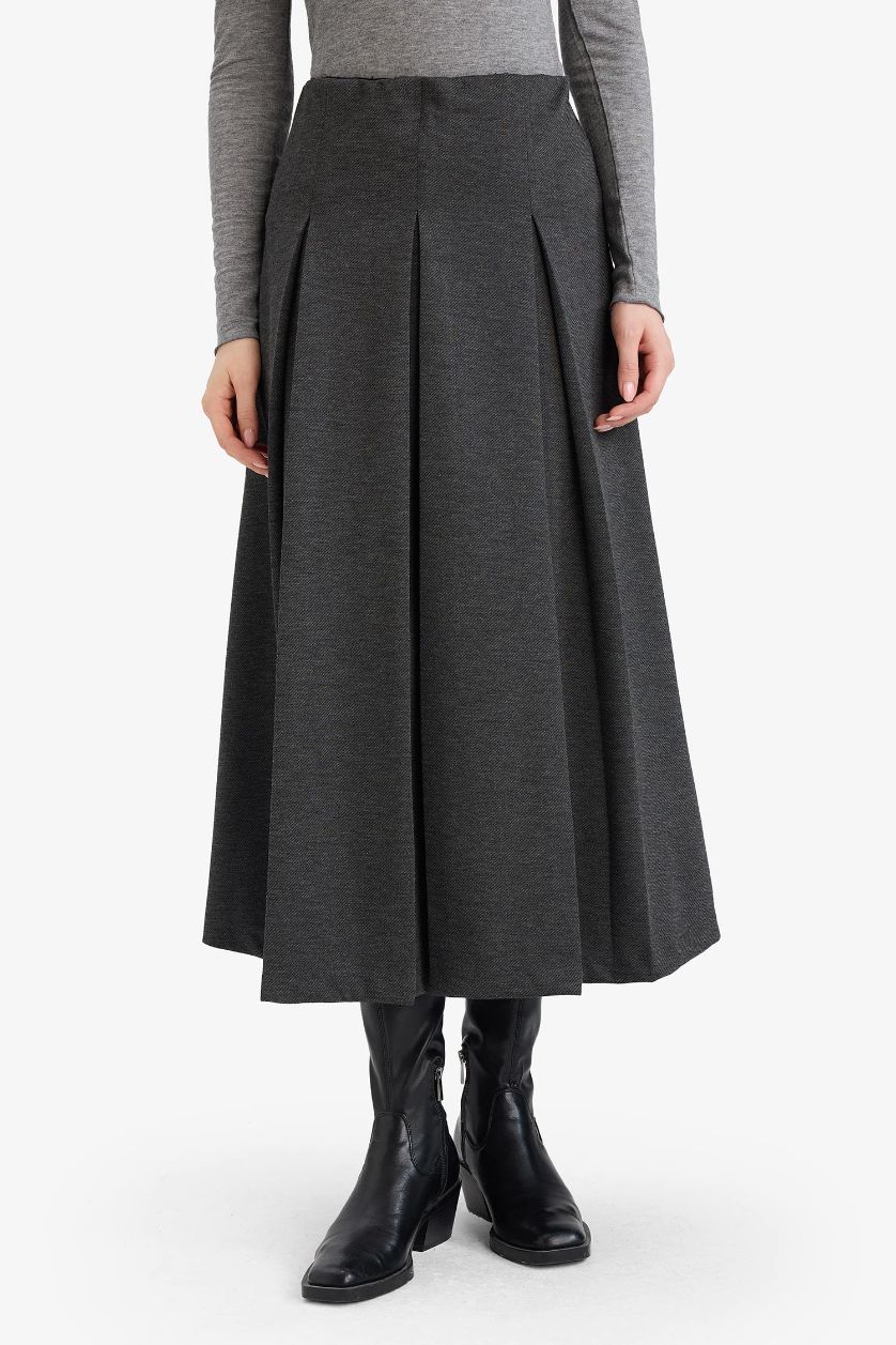 Kadın Koyu Antrasit A Kesim Etek