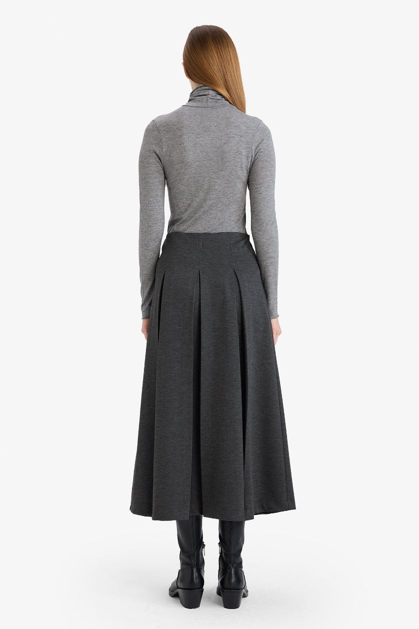 Kadın Koyu Antrasit A Kesim Etek