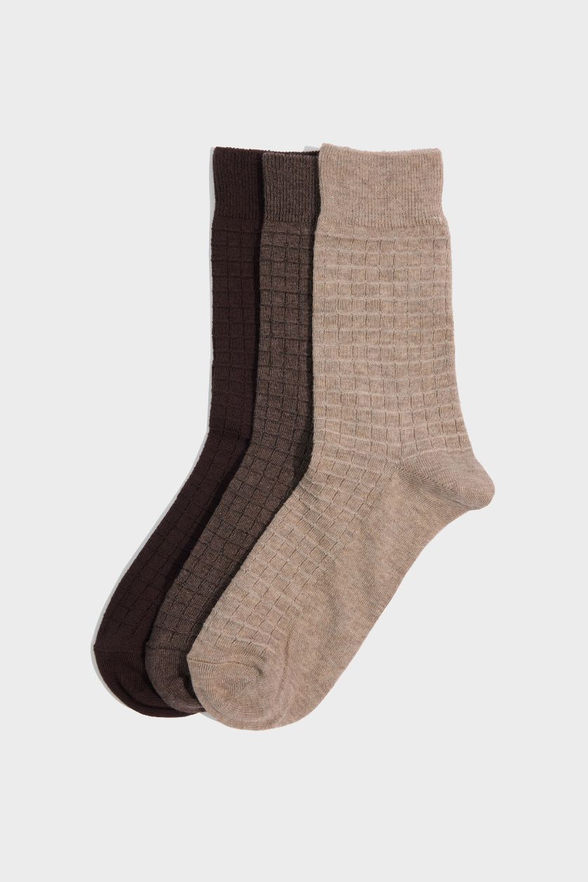 MAN Brown Man 3 Piece Cotton Long Socks