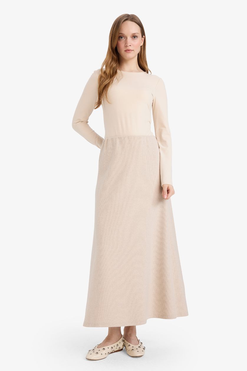 Kadın Bej A Kesim Selanik Kumaş Etek