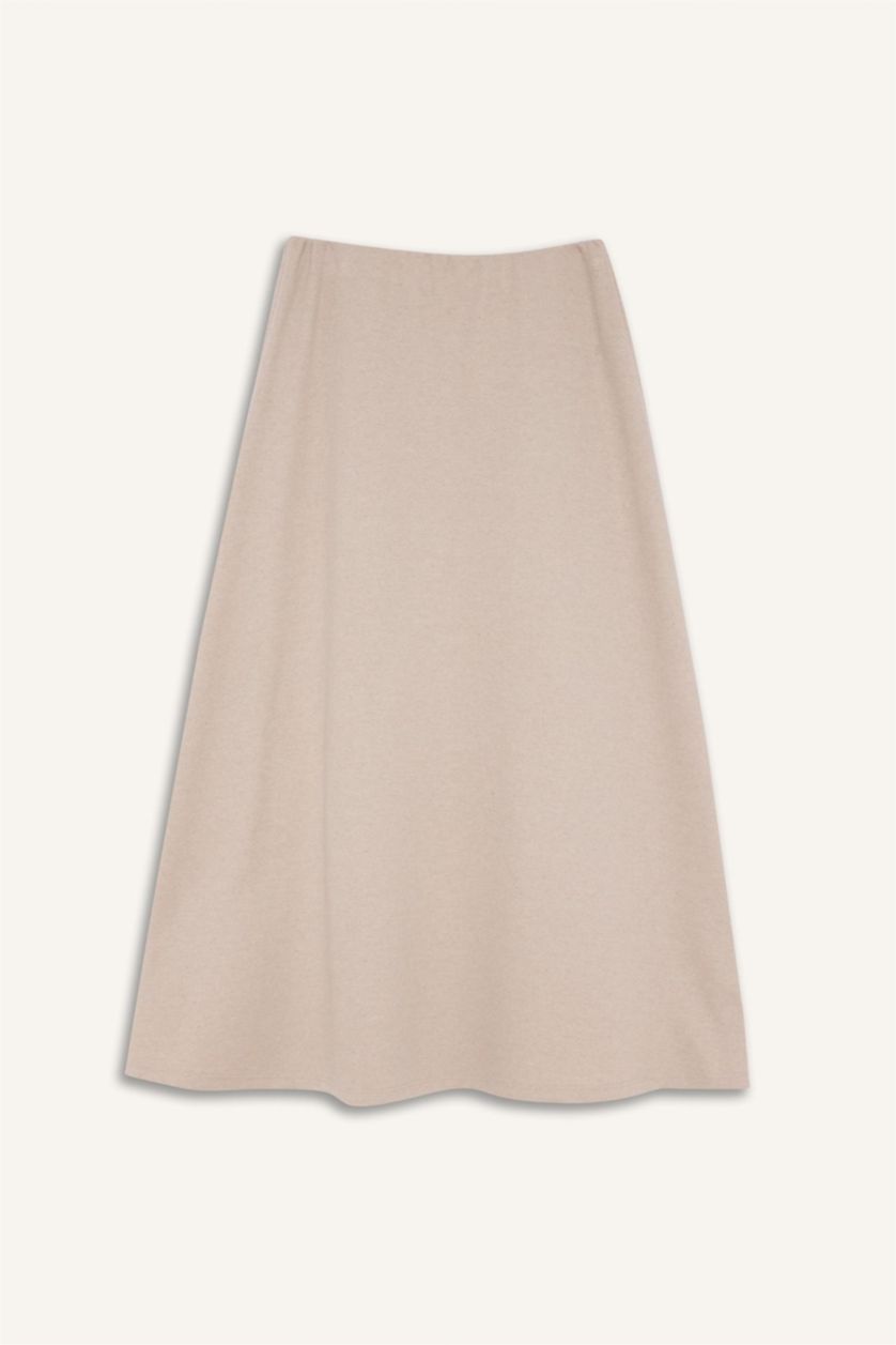 Kadın Bej A Kesim Selanik Kumaş Etek