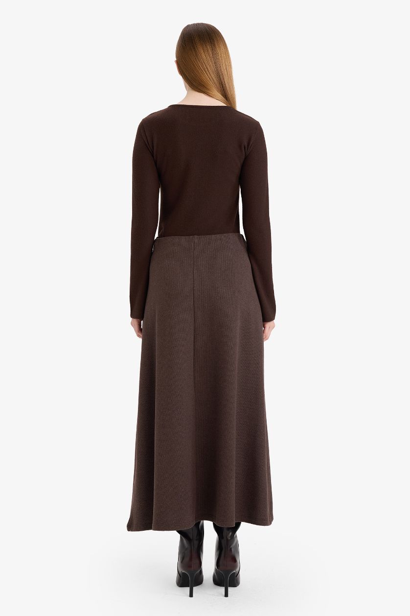 Kadın Kahve A Kesim Selanik Kumaş Etek