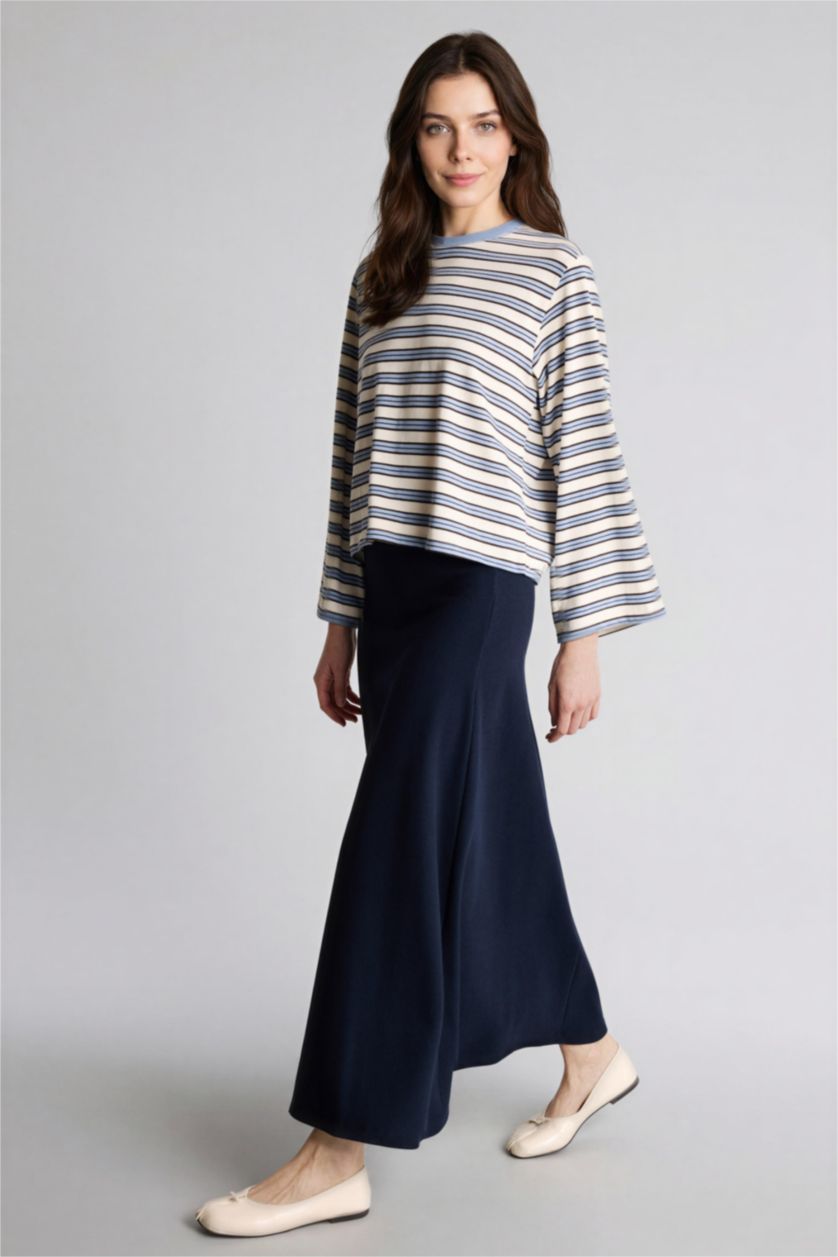 WOMAN NAVY A Line Skirt