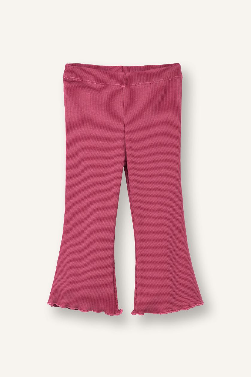 Kız Bebek Gülkurusu Flare Fıt Fitilli Kaşkorse Tayt Kız Bebek