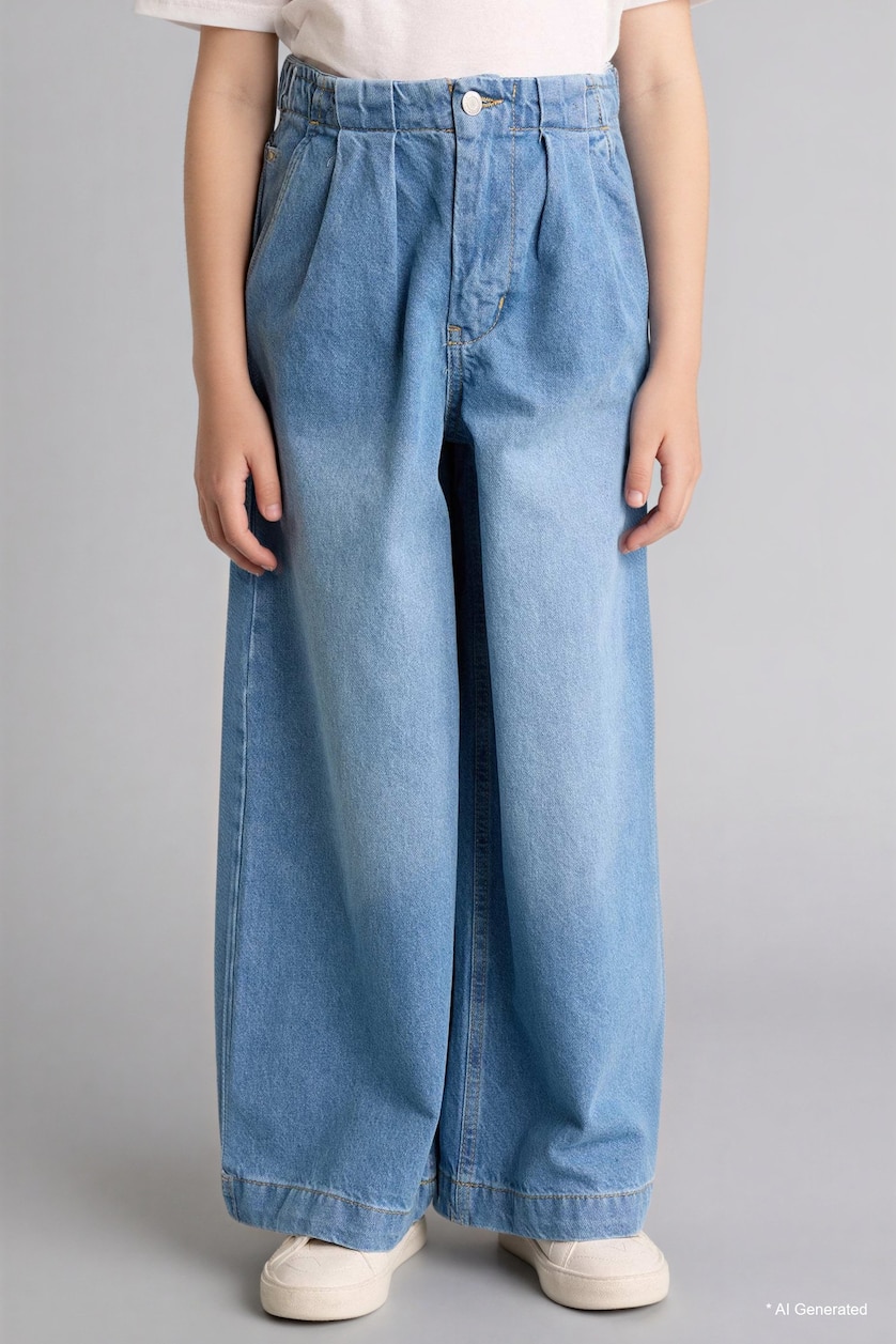 GIRLS & TEENS Light Blue Girl Wide Leg Jeans