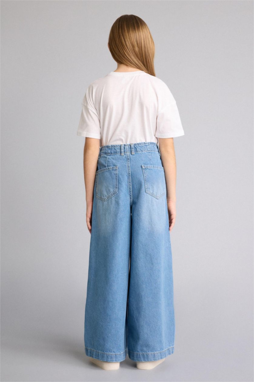 Girls & Teens Light Blue Wide Leg Denim Trousers