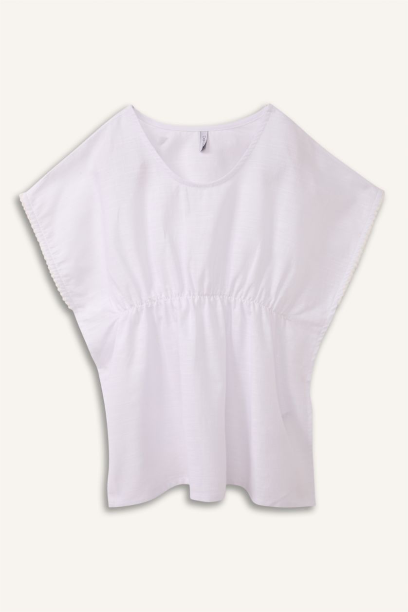 Kız Çocuk - Genç Kız Beyaz Plaj Elbisesi Kız Çocuk