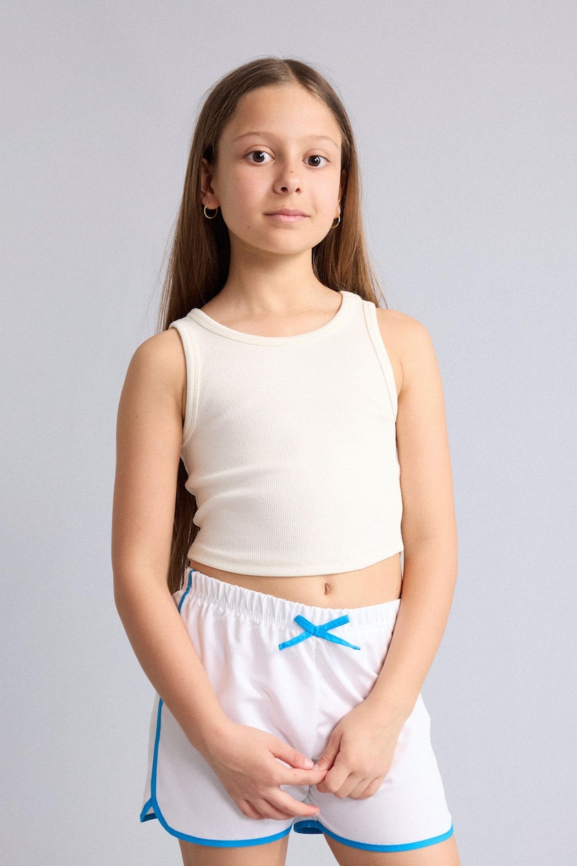 Girls & Teens White Girl Regular Fit Swim Shorts
