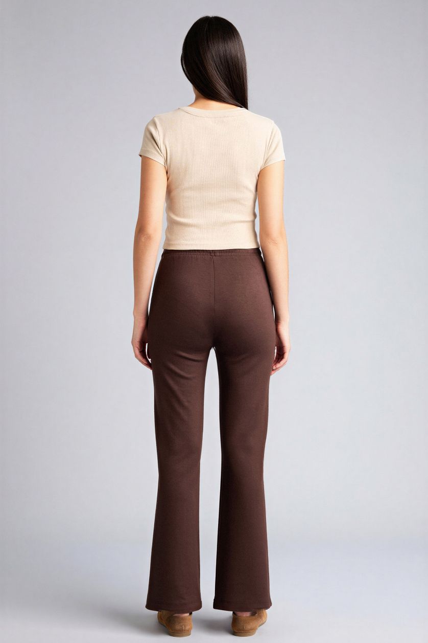 Woman Brown Flare modal Trousers