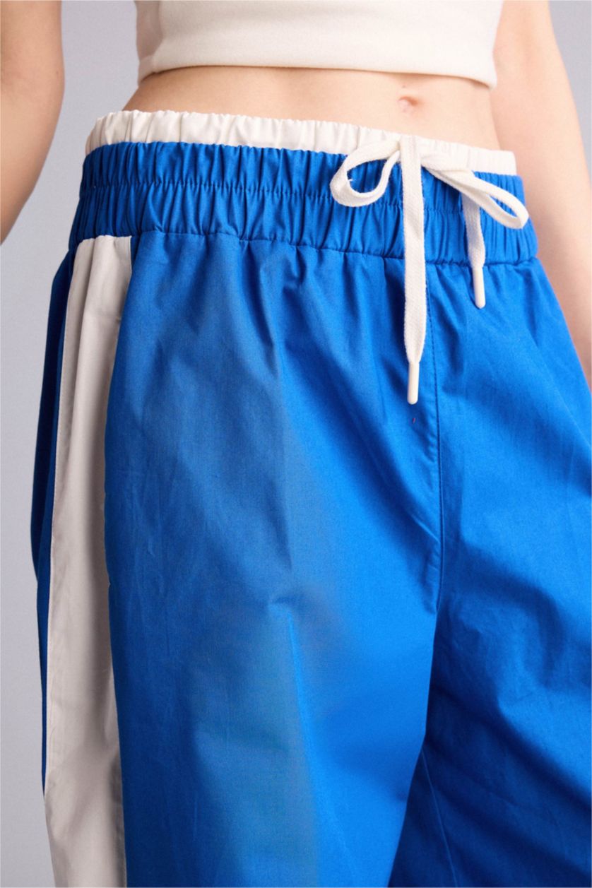 Kadın Mavi Wide Leg Normal Bel Pantolon