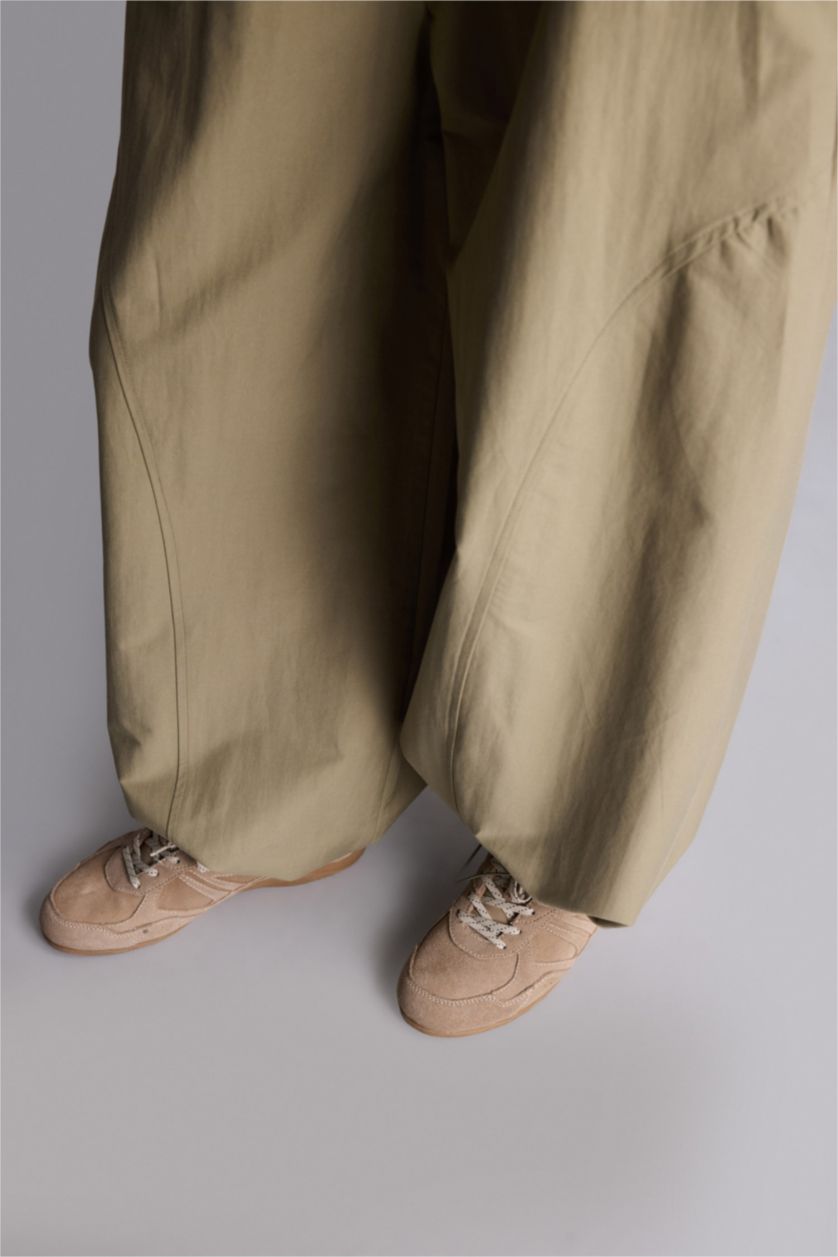 حريمي كاكي بنطلون بالون فيت بجيب وخصر عادي