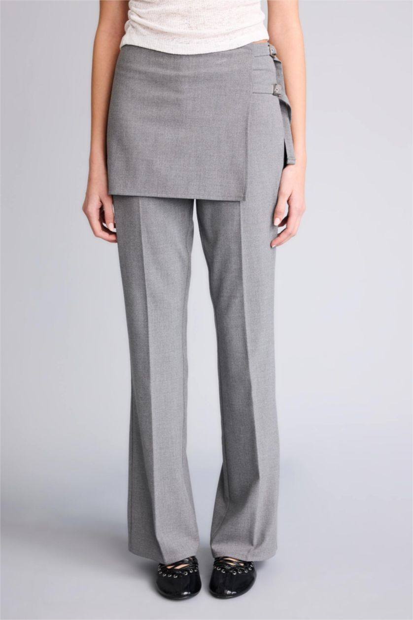 Woman Grey Flare Trousers