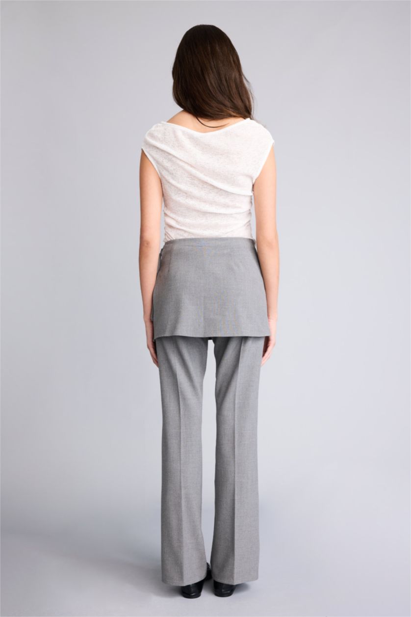 Woman Grey Flare Trousers