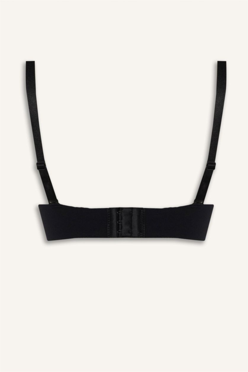 Женщины Черный Fall in Love из микроволокна с чашечками с чашечками без косточек Бюстгалтер