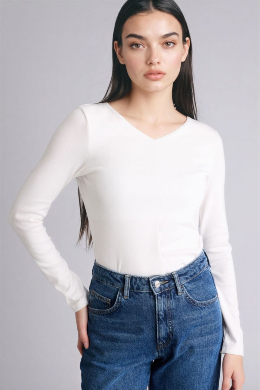 Женщины Бежевый Базовая футболка Slim Fit из модала