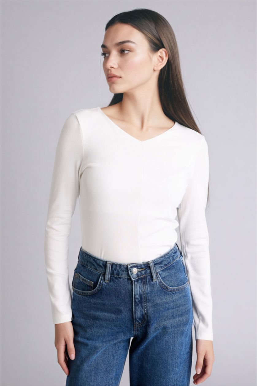 Женщины Бежевый Базовая футболка Slim Fit из модала