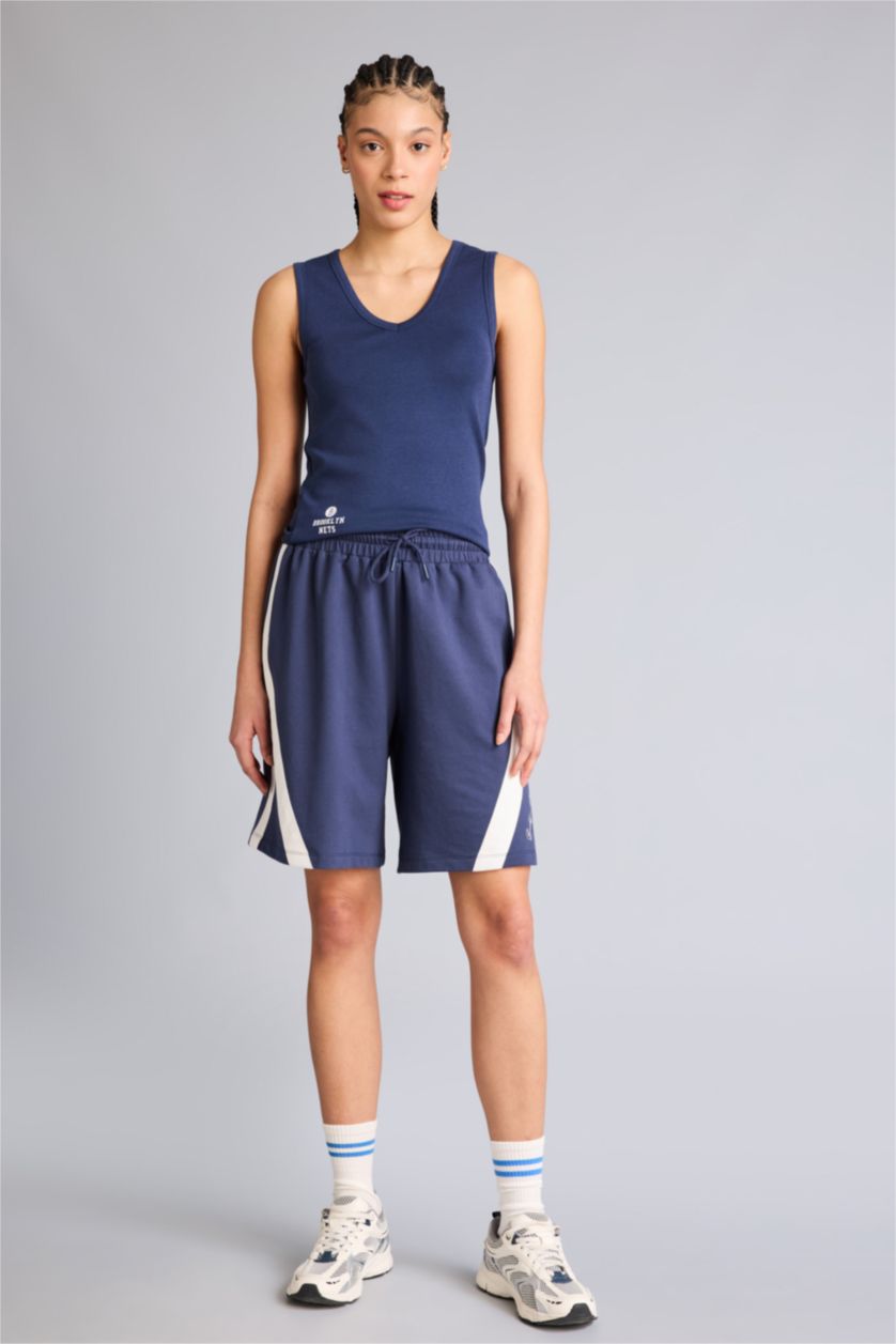 Женщины Индиго Спортивная майка Slim Fit NBA Brooklyn Nets из модала с V-образным вырезом