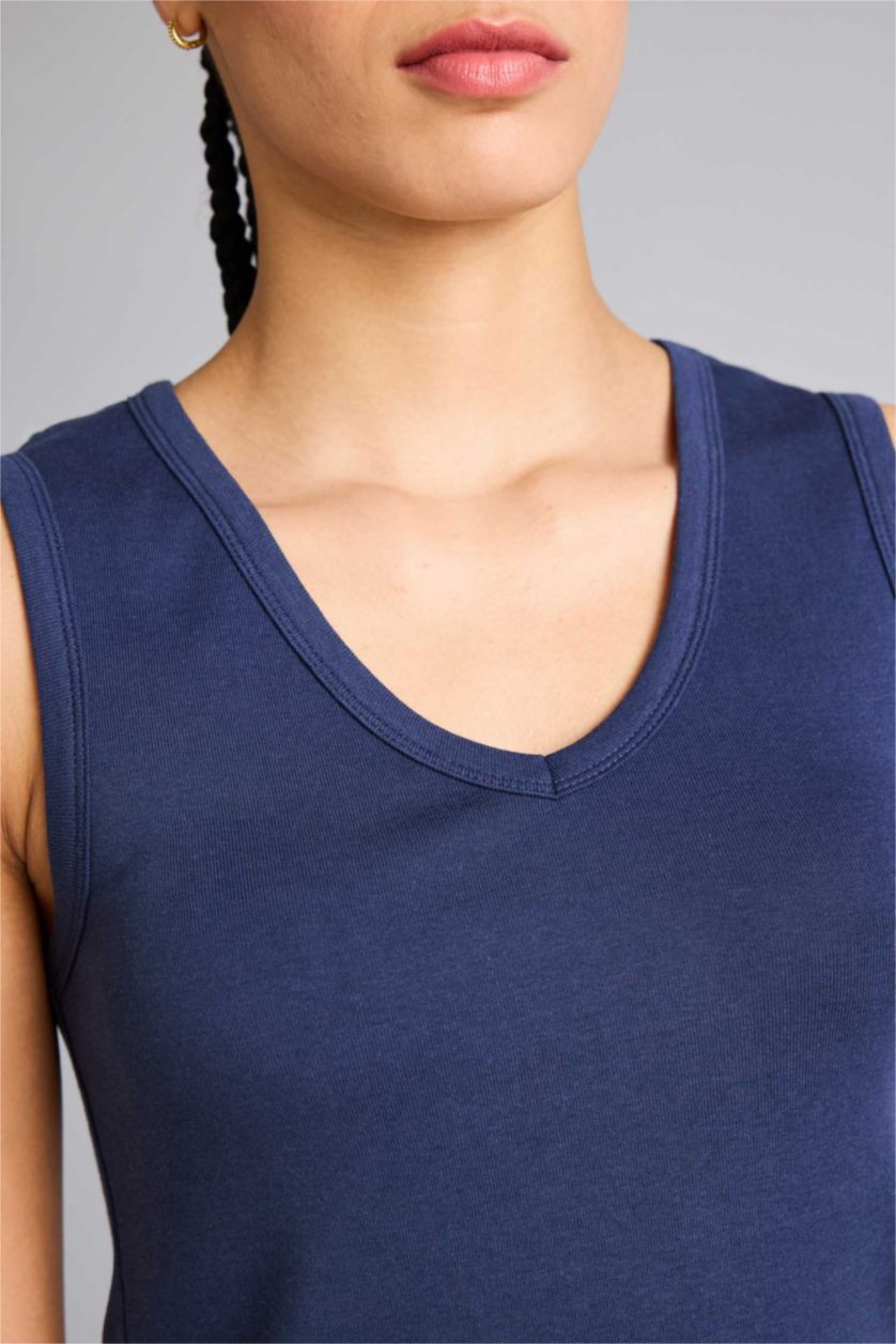 Женщины Индиго Спортивная майка Slim Fit NBA Brooklyn Nets из модала с V-образным вырезом