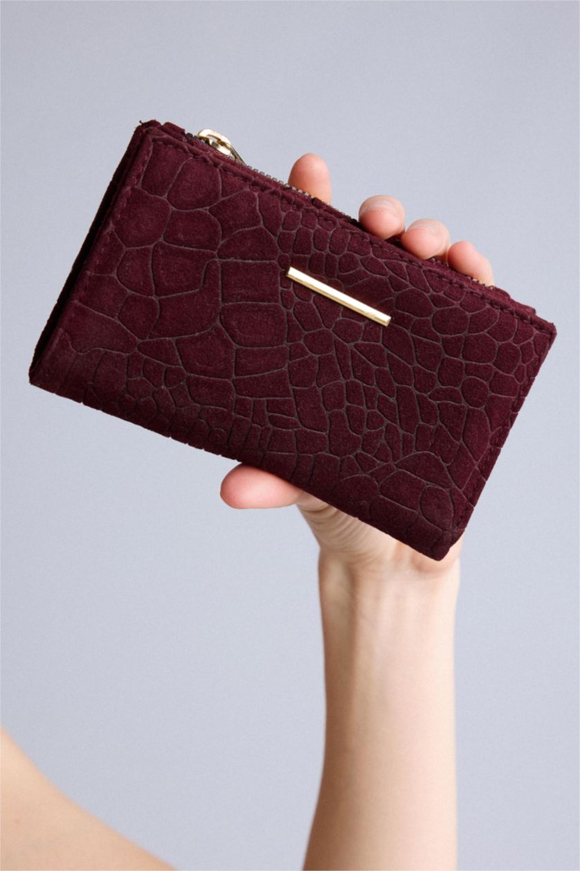 Kadın Bordo Kadın Süet Cüzdan