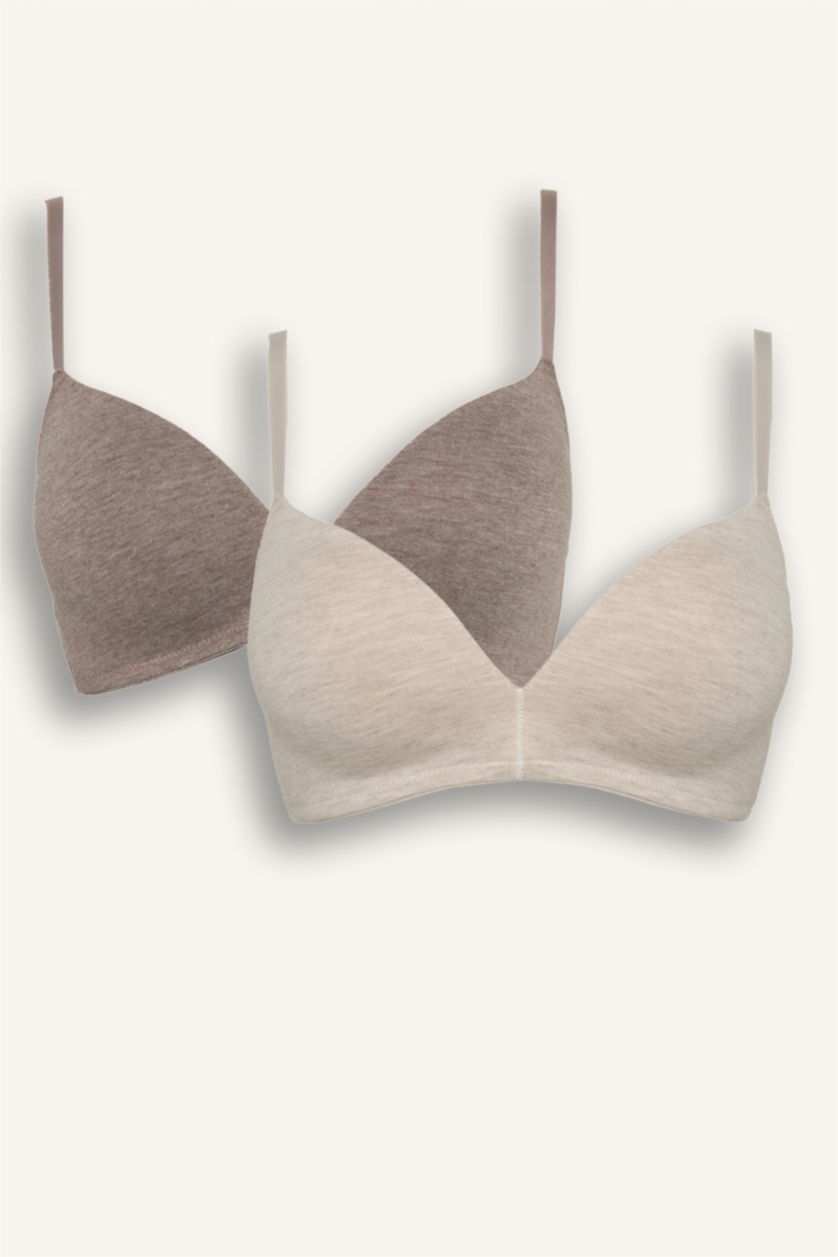 حريمي ميلانج بني فاتح حمالة صدر برا قطن مبطن - قطعتين