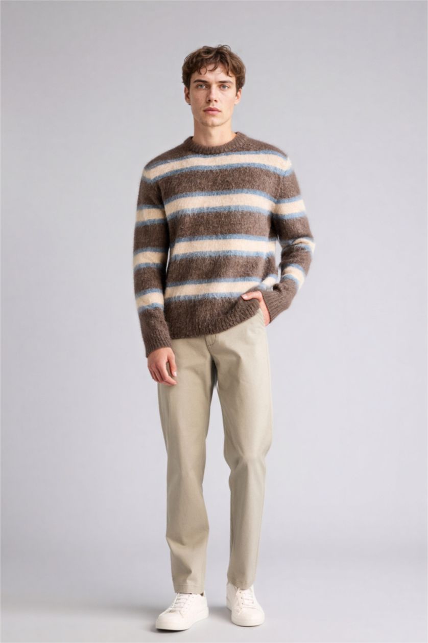 HOMME Marron Clair Pull en maille Coupe régulière