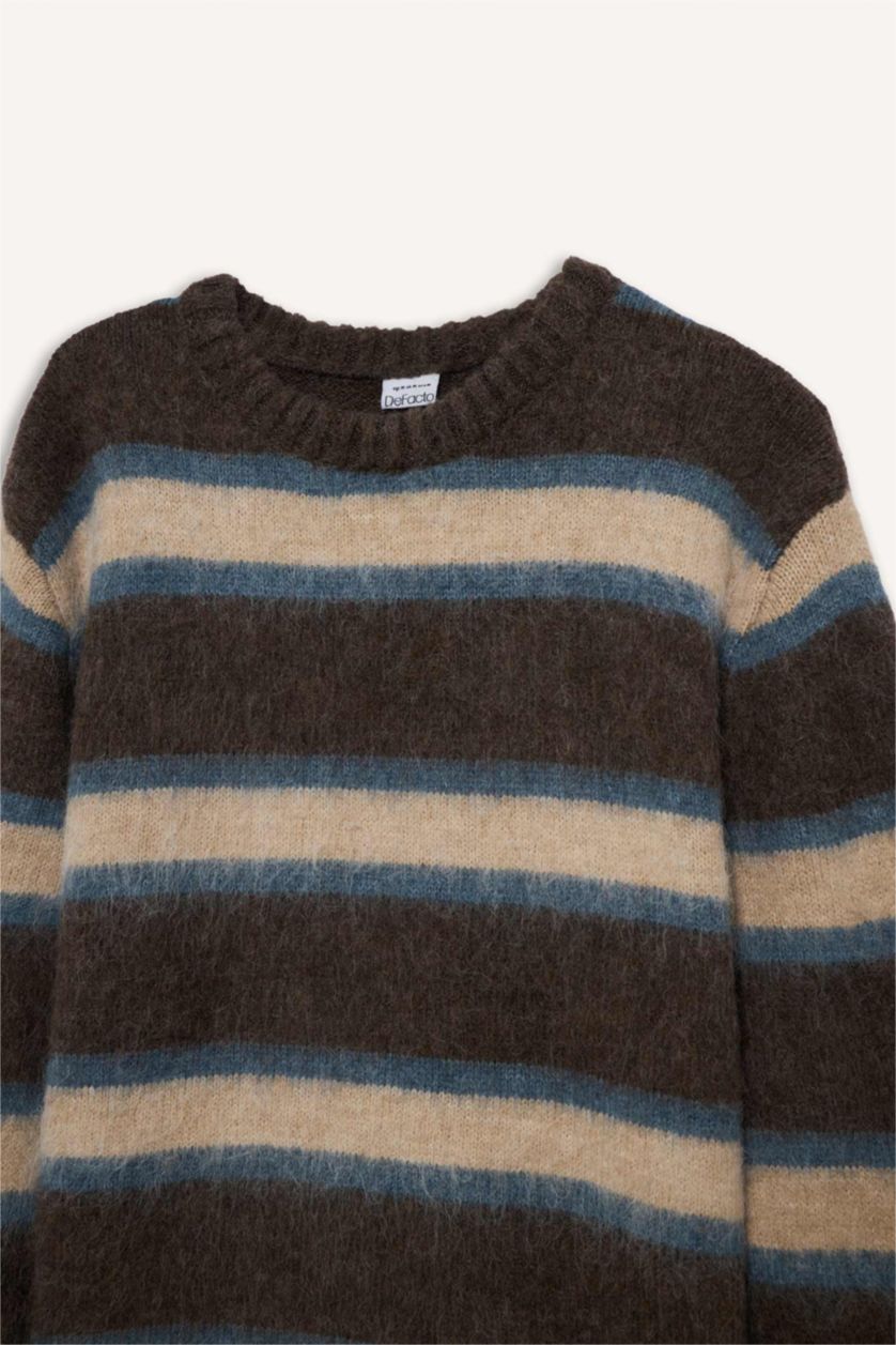 HOMME Marron Clair Pull en maille Coupe régulière