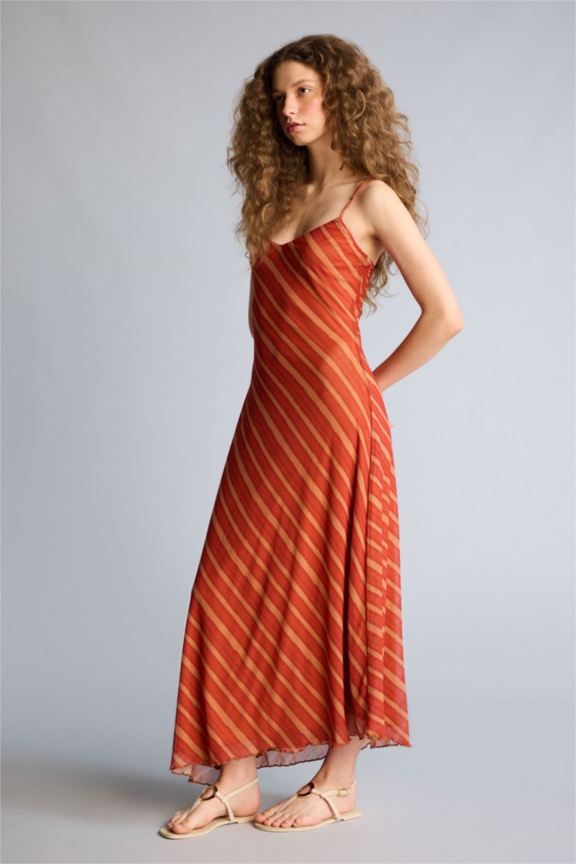 Женщины Розовый Tulle Midi Dress