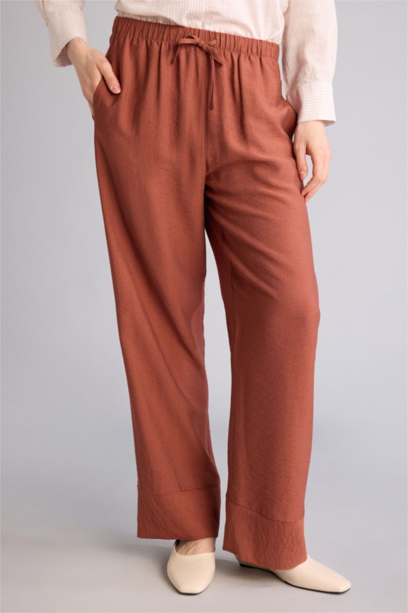 WOMAN Light Brown Regular Fit Trousers