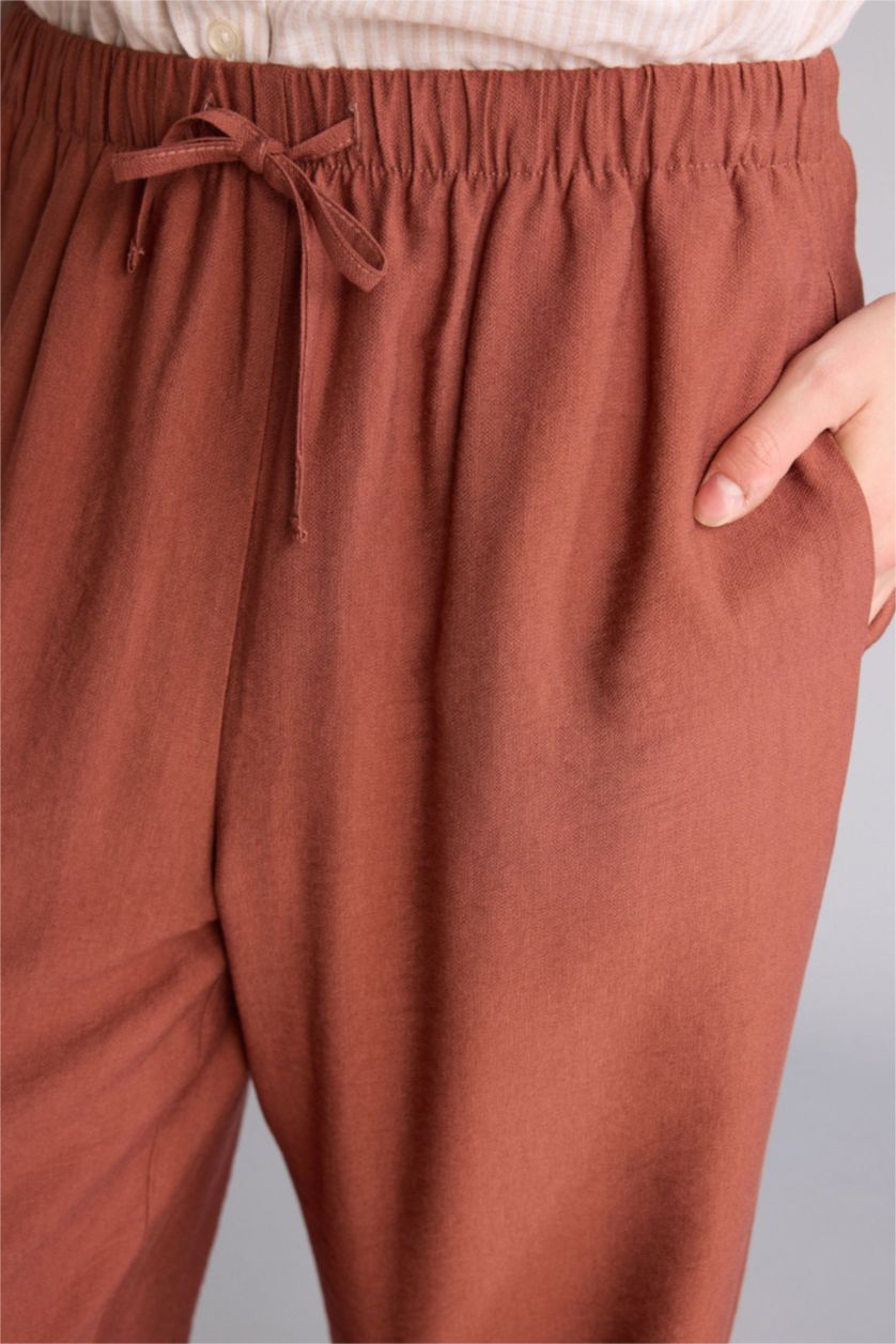 WOMAN Light Brown Regular Fit Trousers