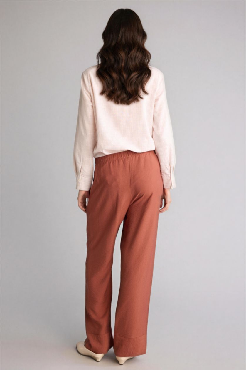WOMAN Light Brown Regular Fit Trousers